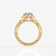 Portuguese Cut Moissanite Diamond Cocktail 14K Gold Ring