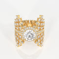 Round Cut Lab Grown Diamond Cocktail 14K Gold Ring