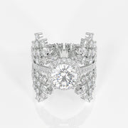 Round Cut Lab Grown Diamond Cocktail 14K Gold Ring