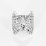 Portuguese Cut Moissanite Diamond Cocktail 14K Gold Ring