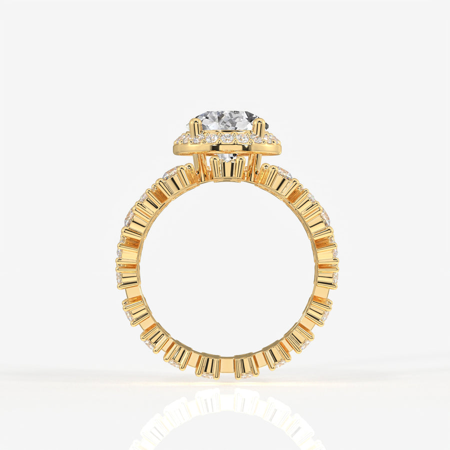 Portuguese Cut Lab Grown Diamond Cocktail 14K Gold Ring