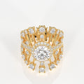 Round Cut Moissanite Diamond Cocktail 14K Gold Ring
