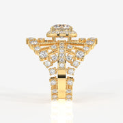 Round Cut Moissanite Diamond Cocktail 14K Gold Ring