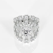 Portuguese Cut Lab Grown Diamond Cocktail 14K Gold Ring