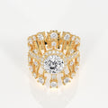 Portuguese Cut Lab Grown Diamond Cocktail 14K Gold Ring