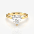 Heart Cut Lab Grown Diamond Classic Solitaire Engagement 14k Gold Ring