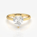 Heart Cut Lab Grown Diamond Classic Solitaire Engagement 14k Gold Ring