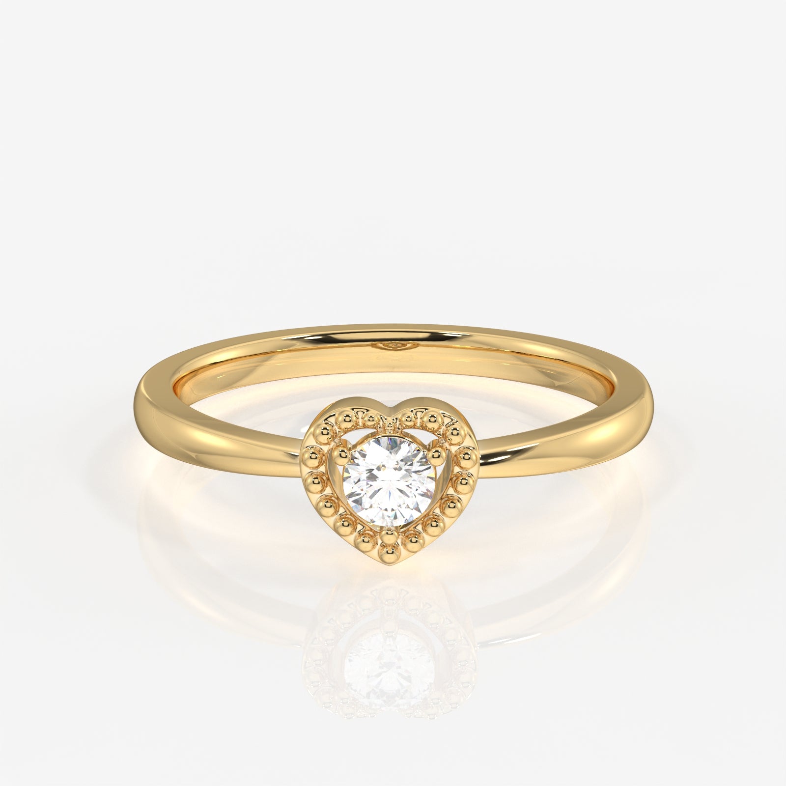 Heart Glow Lab Grown Diamond 18k Gold Ring