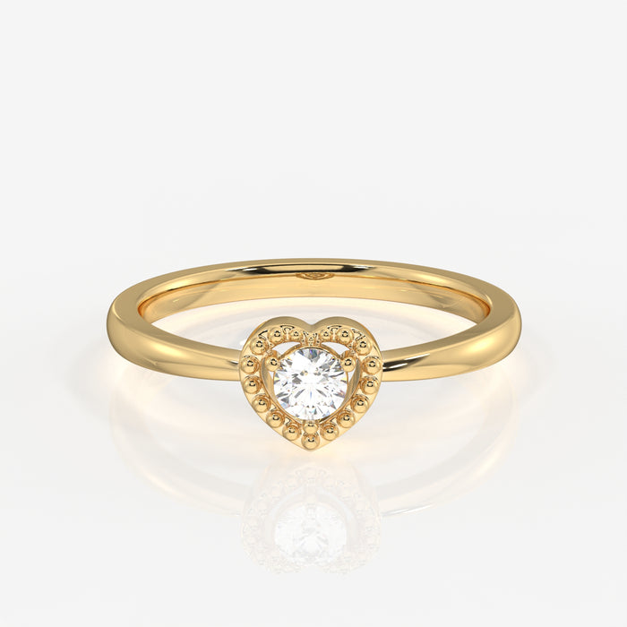 Heart Glow Lab Grown Diamond 18k Gold Ring