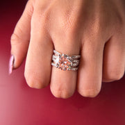 Swirl Crossover Round Cut Lab Grown Diamond 14K Gold Ring