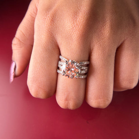 Swirl Crossover Round Cut Lab Grown Diamond 14K Gold Ring