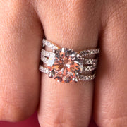 Swirl Crossover Round Cut Lab Grown Diamond 14K Gold Ring
