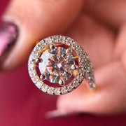 Bezel Swirl Round Cut Lab Grown Diamond 14K Gold Ring