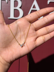 Alphabet Heart Solitaire Lab Grown Diamond 14K Gold Pendant With Chain