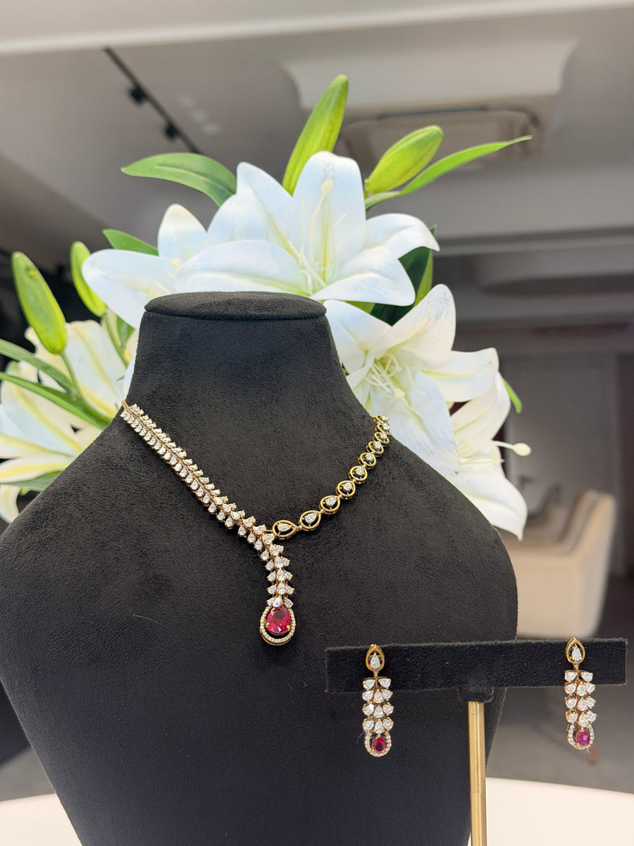 Bridal Bloom Moissanite Diamond Sterling Silver Necklace