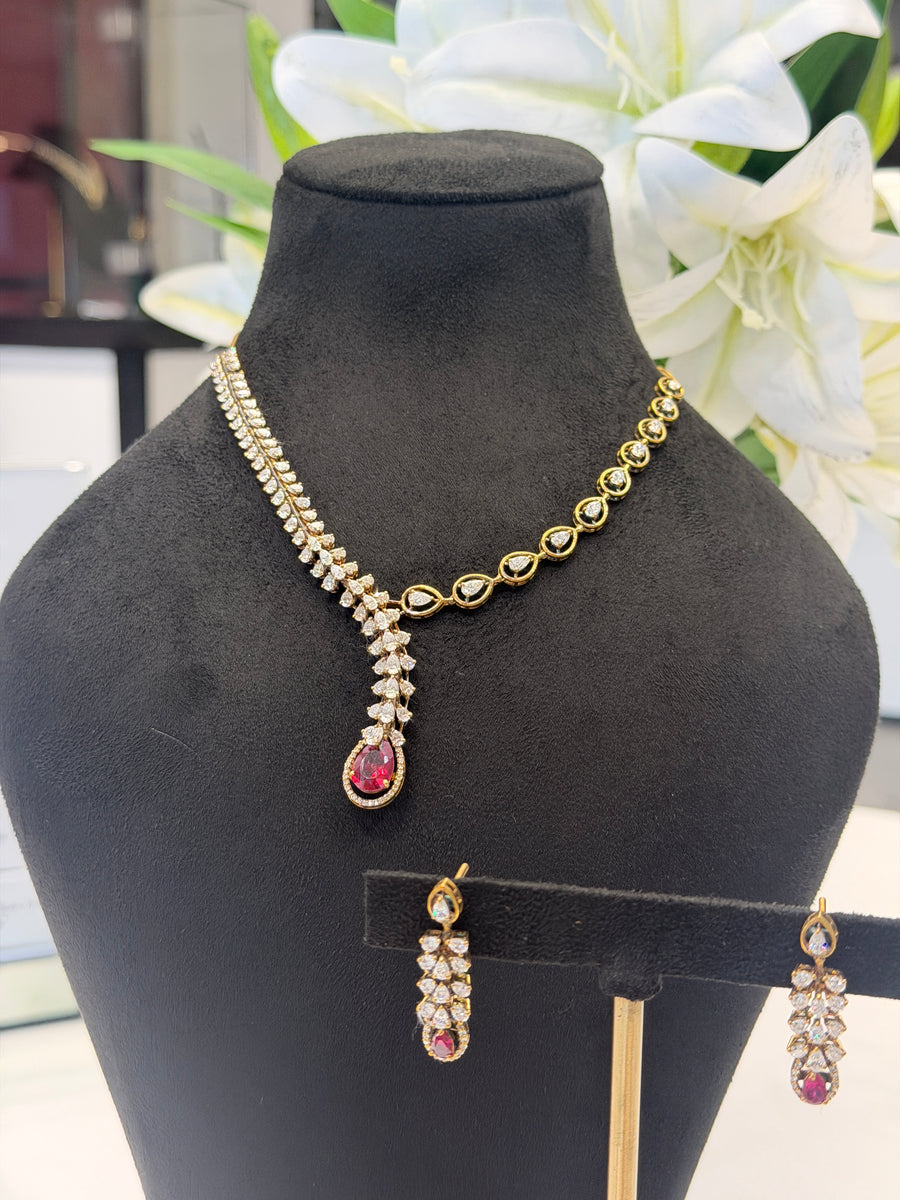 Bridal Bloom Moissanite Diamond Sterling Silver Necklace