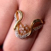 Celestial Swirl Round Cut Lab Grown Diamond 14K Gold Ring