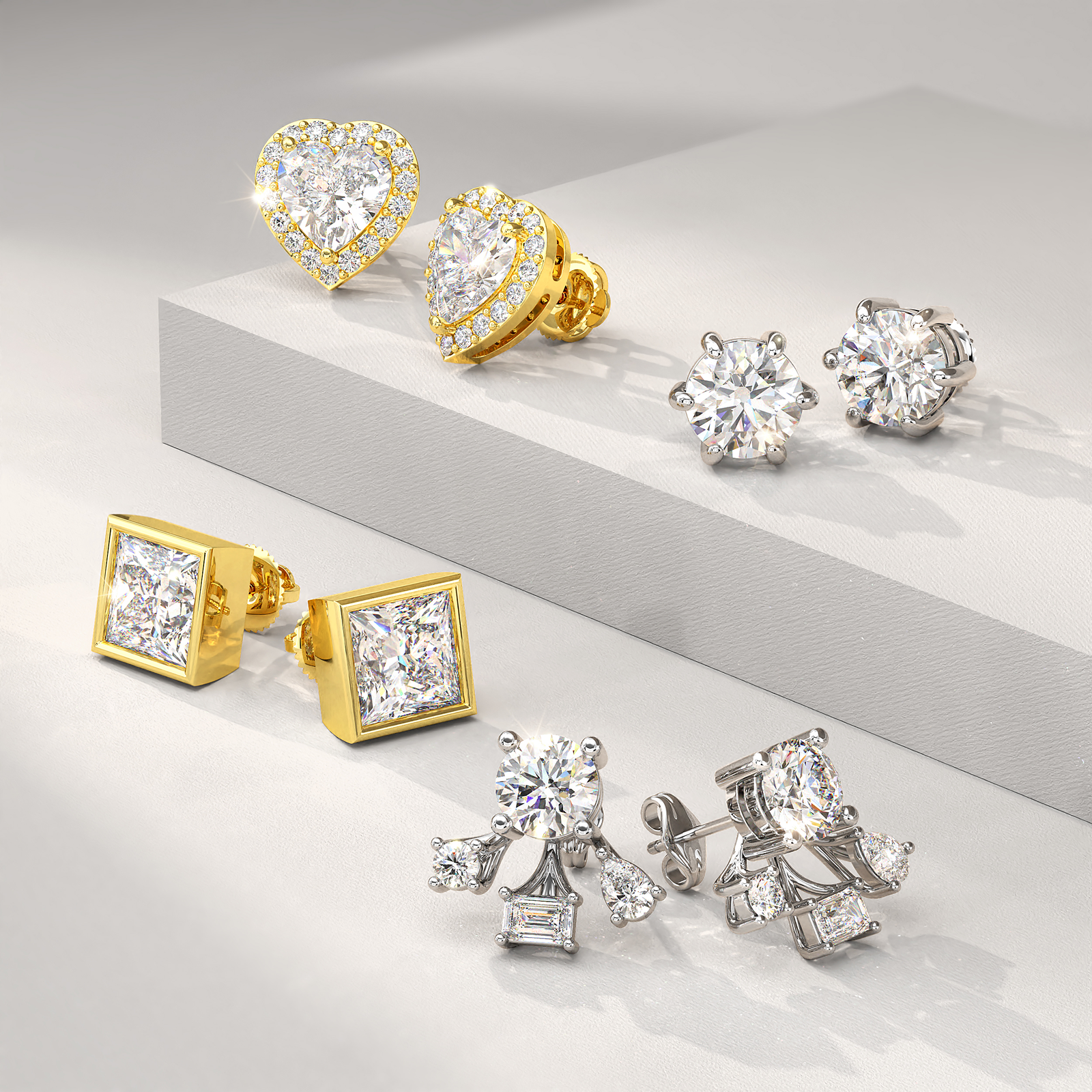 Moissanite Silver Earrings