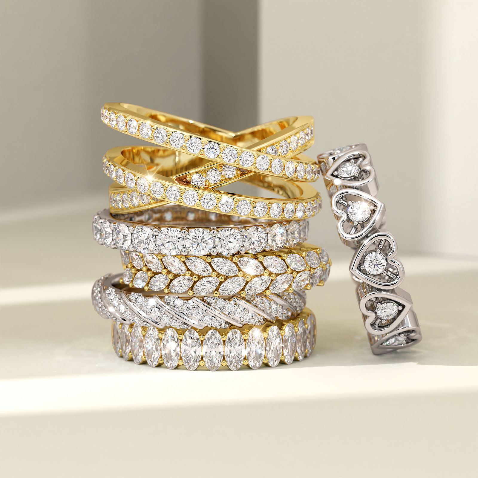 Moissanite Eternity & Wedding Bands