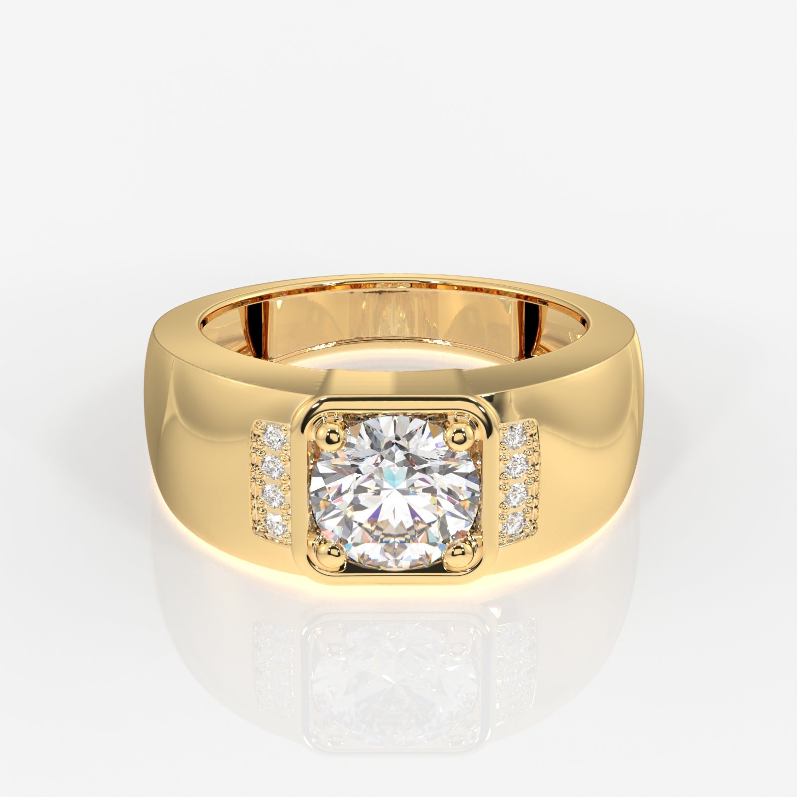 Lab Grown Diamond, Luther Men's 14k Gold Ring