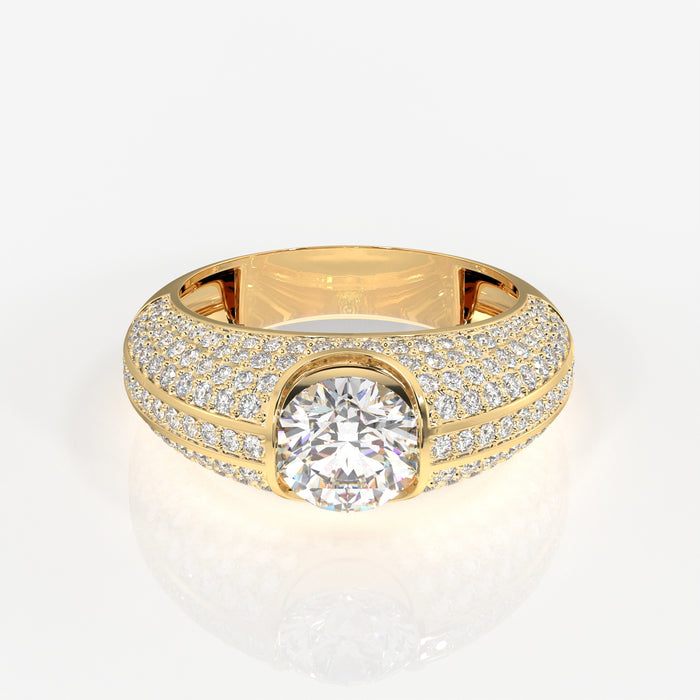 Lab Grown Diamond, Luxe Accents Men's 14k Gold Ring