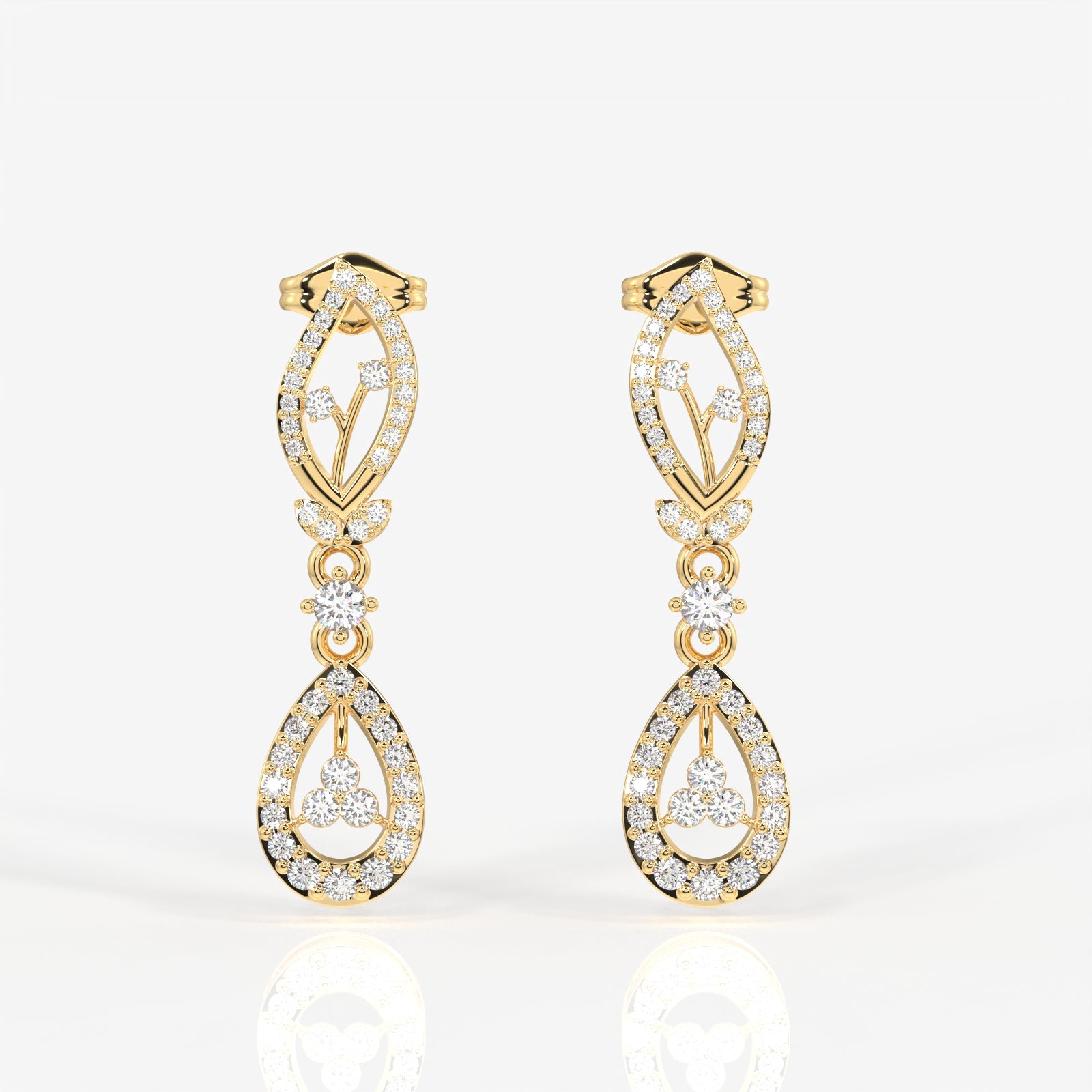 Lumia Lab Grown Diamond Wedding 18K Gold Earrings