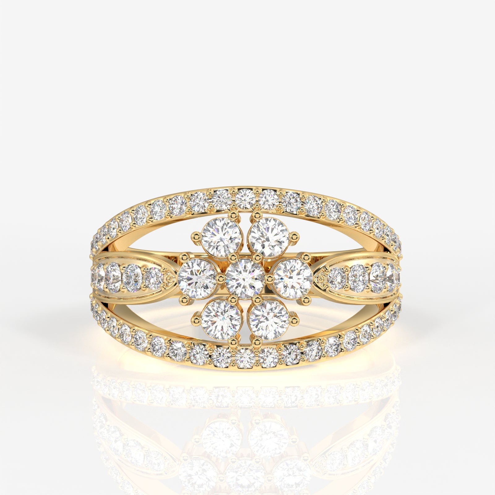 Majestic Bloom Lab Grown Diamond 18k Gold Ring