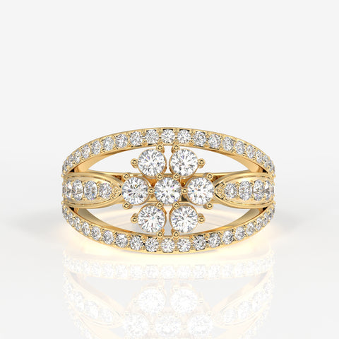 Majestic Bloom Lab Grown Diamond 18k Gold Ring