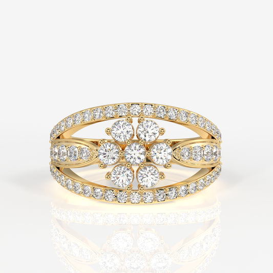 Majestic Bloom Lab Grown Diamond 18k Gold Ring