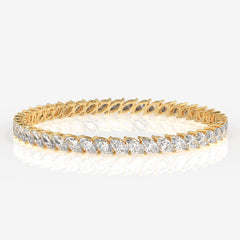 Marquise Cut Lab Grown Diamond 14K Gold Bangle