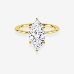 Marquise Cut Lab Grown Diamond Classic Solitaire Engagement 14k Gold Ring