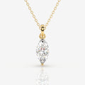 Marquise Cut Lab Grown Diamond Solitaire 14k Gold Pendant