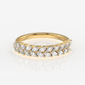 Marquise Cut Lab Grown Diamond Wedding Band 14k Gold Ring