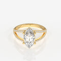 Marquise Cut Moissanite Diamond Engagement Sterling Silver Ring