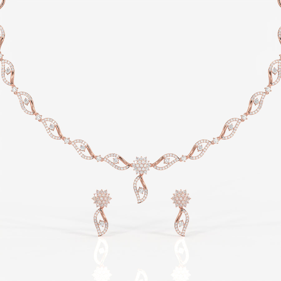 Order Round Cut Moissanite Diamond Sterling Silver Necklace & Earrings