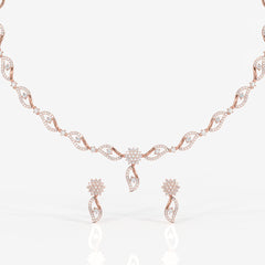 Order Round Cut Moissanite Diamond Sterling Silver Necklace & Earrings
