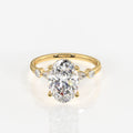 Oval Cut Moissanite Diamond Engagement Sterling Silver Ring