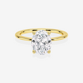 Oval Cut Moissanite Diamond Solitaire Engagement Sterling Silver Ring