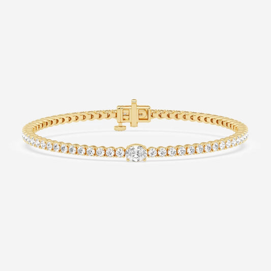 Oval Cut Moissanite Diamond Tennis Sterling Silver Bracelets