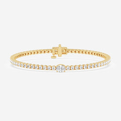 Oval Cut Moissanite Diamond Tennis Sterling Silver Bracelets