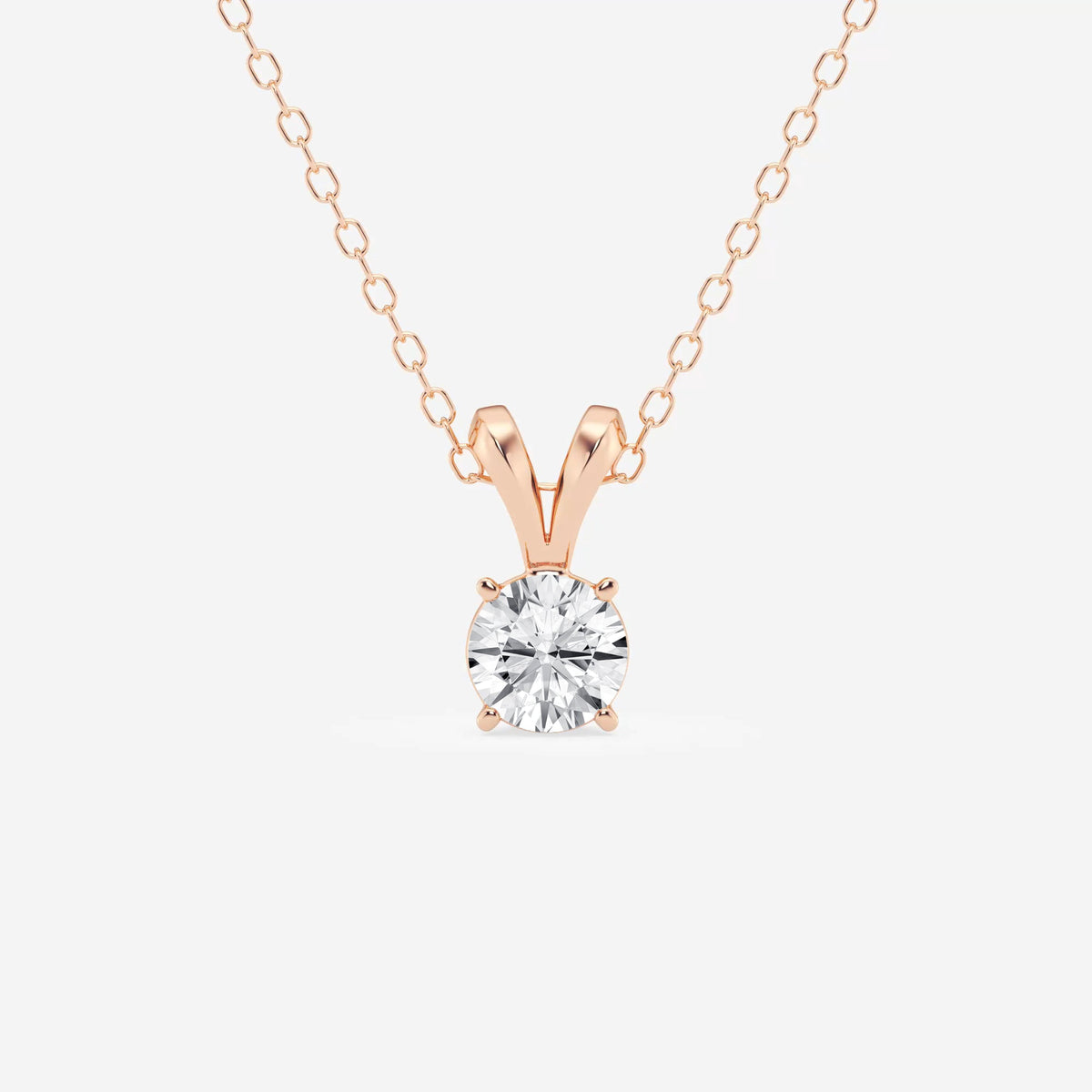 Round Cut Moissanite Diamond Solitaire Sterling Silver Solitaire Pendant