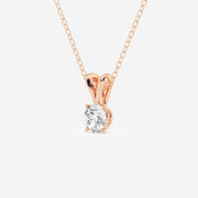 Round Cut Moissanite Diamond Solitaire Sterling Silver Solitaire Pendant