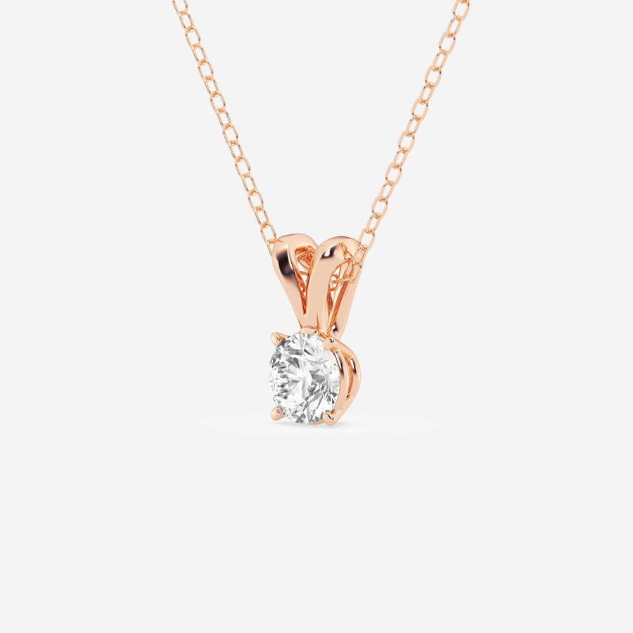 Round Cut Moissanite Diamond Solitaire Sterling Silver Solitaire Pendant