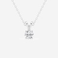 Round Cut Moissanite Diamond Solitaire Sterling Silver Solitaire Pendant