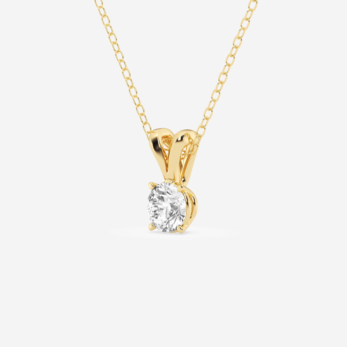 Round Cut Moissanite Diamond Solitaire Sterling Silver Solitaire Pendant