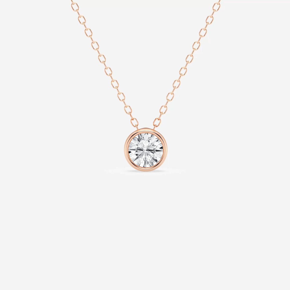 Round Cut Moissanite Diamond Bezel Solitaire Sterling Silver Solitaire Pendant