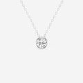Round Cut Moissanite Diamond Bezel Solitaire Sterling Silver Solitaire Pendant