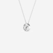 Round Cut Moissanite Diamond Bezel Solitaire Sterling Silver Solitaire Pendant