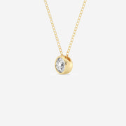 Round Cut Moissanite Diamond Bezel Solitaire Sterling Silver Solitaire Pendant