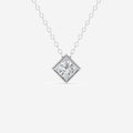 Princess Cut  Moissanite Diamond Bezel Sterling Silver Solitaire  Pendant